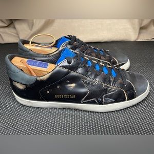 Golden Goose, size 42, Super Star, black leather, blue suede